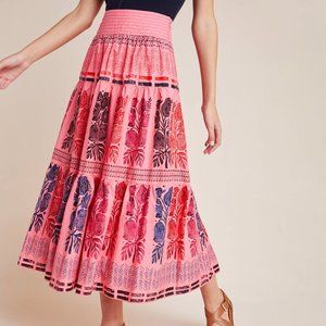 Anthropologie Auberte Poplin Tiered Skirt NWT!